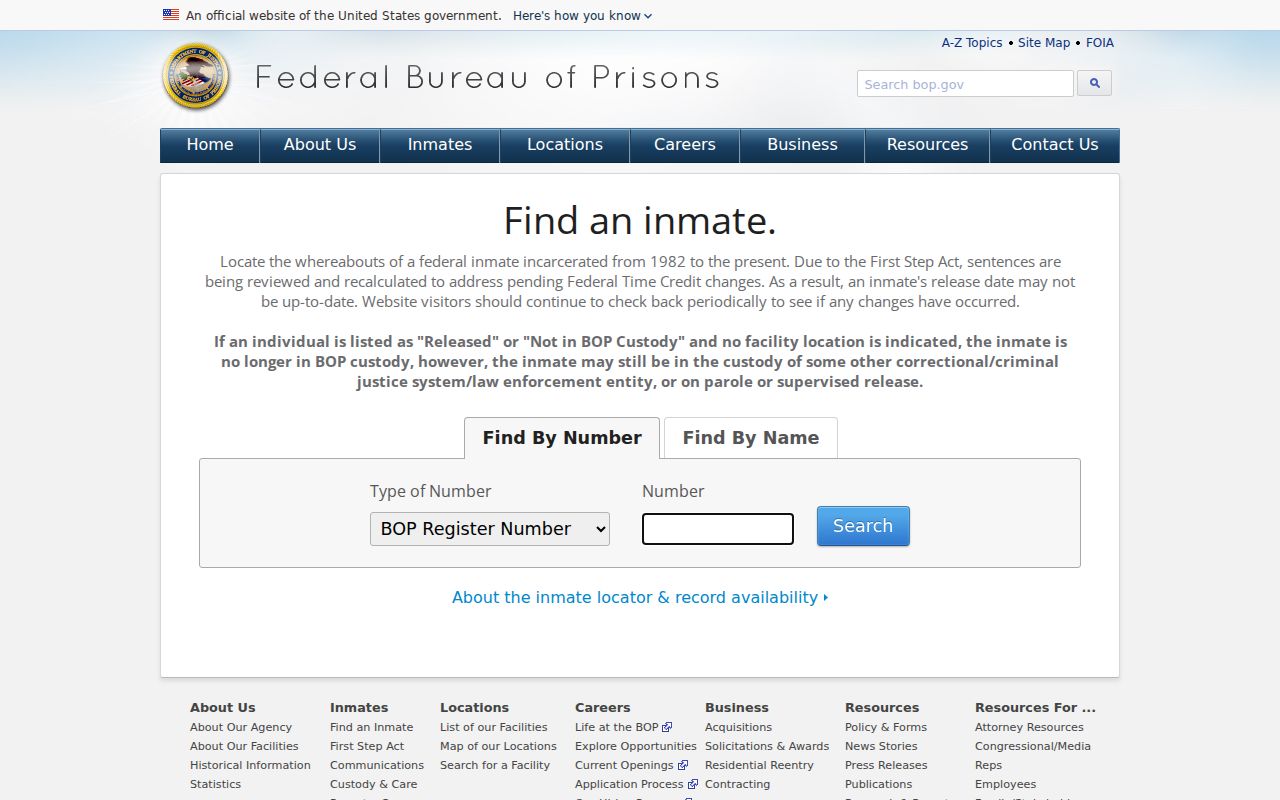 Mobeetie criminal records search through the federal inmate locator