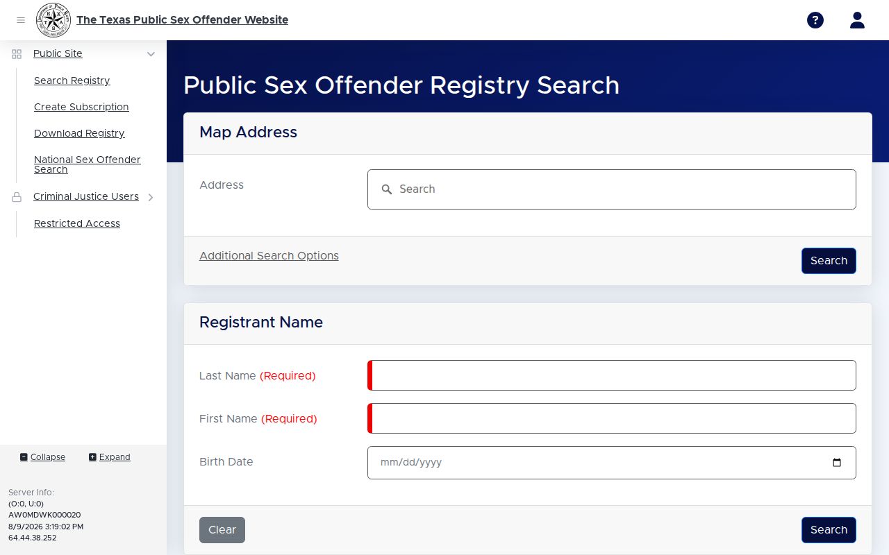 Texas registry search for Wheeler County criminal records
