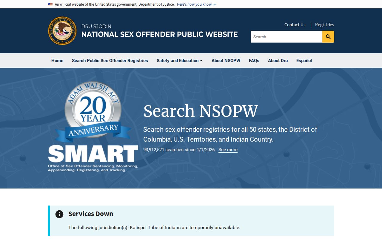 Wheeler County sex offender search on the national NSOPW system